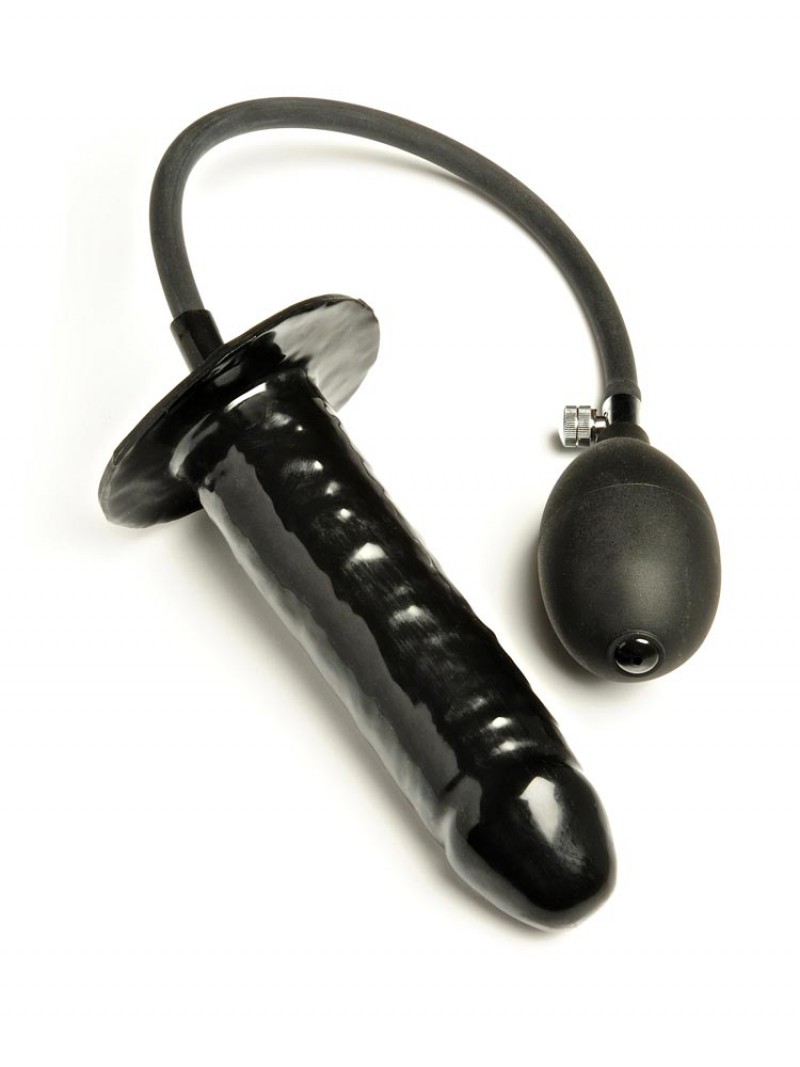 Nafukovací dildo Medium 15 cm -  Black Rubber 